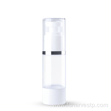 50ml White Airless Pump Bottle With Clear Cap